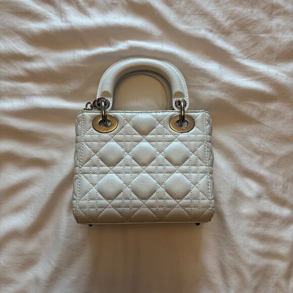 Dior Mini Lady Dior Bag Latte Cannage Lambskin - Picture 2 of 5